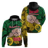 Dads Day Vanuatu Hoodie Dad Mi lavem yu Polynesian Flowers Tribal LT9 - Polynesian Pride