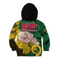 Dads Day Vanuatu Kid Hoodie Dad Mi lavem yu - Polynesian Flowers Tribal LT9 - Polynesian Pride