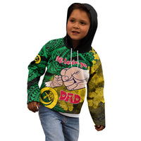 Dads Day Vanuatu Kid Hoodie Dad Mi lavem yu - Polynesian Flowers Tribal LT9 - Polynesian Pride