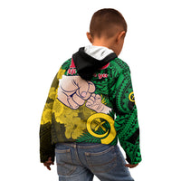Dads Day Vanuatu Kid Hoodie Dad Mi lavem yu - Polynesian Flowers Tribal LT9 - Polynesian Pride