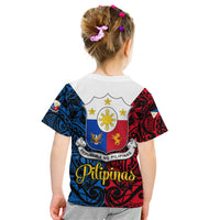 Polynesian Philippines Kid T Shirt Pilipinas Flag Style for 125th Independence Anniversary Black LT9 - Polynesian Pride