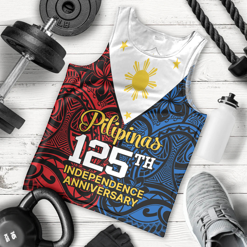 Polynesian Philippines Men Tank Top Pilipinas Flag Style for 125th Independence Anniversary Black LT9 Black - Polynesian Pride
