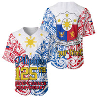 Personalised Polynesian Philippines Baseball Jersey Pilipinas Flag Style for 125th Independence Anniversary White LT9 - Polynesian Pride