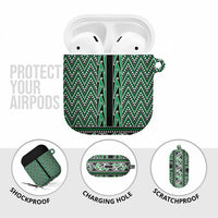 New Zealand Maori Niho Taniwha AirPods Case Kakariki Mangopare and Puhoro Pattern - Polynesian Pride