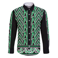 New Zealand Maori Niho Taniwha Family Matching Puletasi and Hawaiian Shirt Kakariki Mangopare and Puhoro Pattern