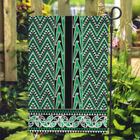 New Zealand Maori Niho Taniwha Garden Flag Kakariki Mangopare and Puhoro Pattern
