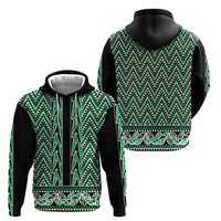 New Zealand Maori Niho Taniwha Hoodie Kakariki Mangopare and Puhoro Pattern