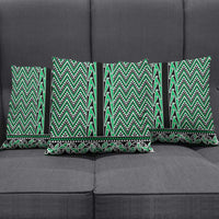 New Zealand Maori Niho Taniwha Pillow Cover Kakariki Mangopare and Puhoro Pattern - Polynesian Pride