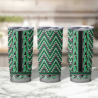 New Zealand Maori Niho Taniwha Tumbler Cup Kakariki Mangopare and Puhoro Pattern