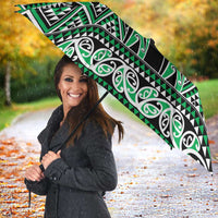 New Zealand Maori Niho Taniwha Umbrella Kakariki Mangopare and Puhoro Pattern - Polynesian Pride