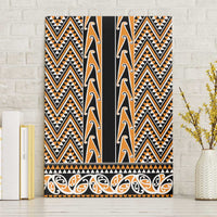 New Zealand Maori Niho Taniwha Canvas Wall Art Karaka Mangopare and Puhoro Pattern