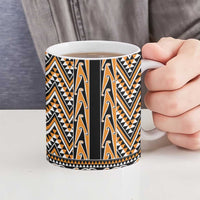 New Zealand Maori Niho Taniwha Ceramic Mug Karaka Mangopare and Puhoro Pattern - Polynesian Pride