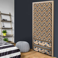 New Zealand Maori Niho Taniwha Door Cover Karaka Mangopare and Puhoro Pattern - Polynesian Pride