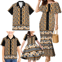 New Zealand Maori Niho Taniwha Family Matching Mermaid Dress and Hawaiian Shirt Karaka Mangopare and Puhoro Pattern
