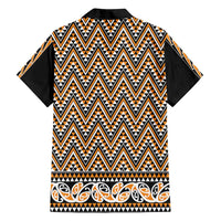 New Zealand Maori Niho Taniwha Family Matching Off Shoulder Short Dress and Hawaiian Shirt Karaka Mangopare and Puhoro Pattern