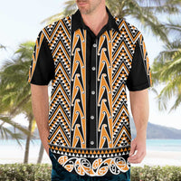 New Zealand Maori Niho Taniwha Hawaiian Shirt Karaka Mangopare and Puhoro Pattern