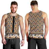 New Zealand Maori Niho Taniwha Men Tank Top Karaka Mangopare and Puhoro Pattern