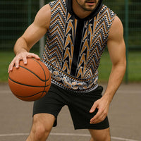 New Zealand Maori Niho Taniwha Sleeveless Hoodie Karaka Mangopare and Puhoro Pattern - Polynesian Pride