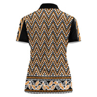 New Zealand Maori Niho Taniwha Women Polo Shirt Karaka Mangopare and Puhoro Pattern