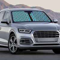 New Zealand Maori Niho Taniwha Auto Sun Shade Kikorangi Mangopare and Puhoro Pattern - Polynesian Pride