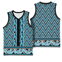 New Zealand Maori Niho Taniwha Basketball Jersey Kikorangi Mangopare and Puhoro Pattern - Polynesian Pride