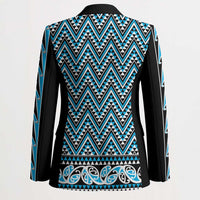 New Zealand Maori Niho Taniwha Blazer Kikorangi Mangopare and Puhoro Pattern - Polynesian Pride