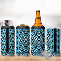 New Zealand Maori Niho Taniwha 4 in 1 Can Cooler Tumbler Kikorangi Mangopare and Puhoro Pattern