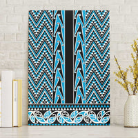 New Zealand Maori Niho Taniwha Canvas Wall Art Kikorangi Mangopare and Puhoro Pattern