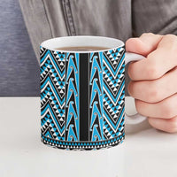 New Zealand Maori Niho Taniwha Ceramic Mug Kikorangi Mangopare and Puhoro Pattern - Polynesian Pride