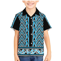 New Zealand Maori Niho Taniwha Family Matching Mermaid Dress and Hawaiian Shirt Kikorangi Mangopare and Puhoro Pattern