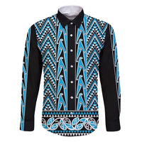 New Zealand Maori Niho Taniwha Family Matching Puletasi and Hawaiian Shirt Kikorangi Mangopare and Puhoro Pattern