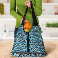 New Zealand Maori Niho Taniwha Grocery Bag Kikorangi Mangopare and Puhoro Pattern