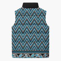 New Zealand Maori Niho Taniwha Sleeveless Puffer Jacket Kikorangi Mangopare and Puhoro Pattern - Polynesian Pride