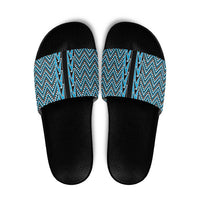 New Zealand Maori Niho Taniwha Slide Sandals Kikorangi Mangopare and Puhoro Pattern - Polynesian Pride