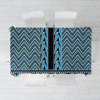 New Zealand Maori Niho Taniwha Tablecloth Kikorangi Mangopare and Puhoro Pattern