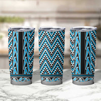 New Zealand Maori Niho Taniwha Tumbler Cup Kikorangi Mangopare and Puhoro Pattern