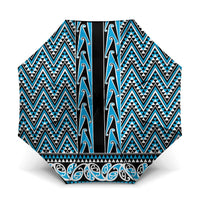 New Zealand Maori Niho Taniwha Umbrella Kikorangi Mangopare and Puhoro Pattern - Polynesian Pride