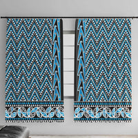 New Zealand Maori Niho Taniwha Window Curtain Kikorangi Mangopare and Puhoro Pattern