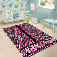 New Zealand Maori Niho Taniwha Area Rug Mawhero Mangopare and Puhoro Pattern