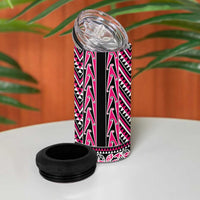 New Zealand Maori Niho Taniwha 4 in 1 Can Cooler Tumbler Mawhero Mangopare and Puhoro Pattern