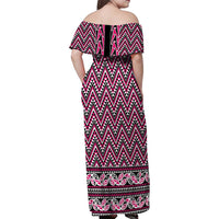 New Zealand Maori Niho Taniwha Family Matching Off Shoulder Maxi Dress and Hawaiian Shirt Mawhero Mangopare and Puhoro Pattern