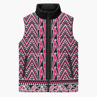 New Zealand Maori Niho Taniwha Sleeveless Puffer Jacket Mawhero Mangopare and Puhoro Pattern - Polynesian Pride