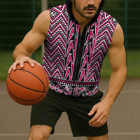 New Zealand Maori Niho Taniwha Sleeveless Zip Hoodie Mawhero Mangopare and Puhoro Pattern - Polynesian Pride