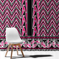 New Zealand Maori Niho Taniwha Window Curtain Mawhero Mangopare and Puhoro Pattern