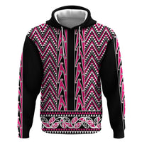 New Zealand Maori Niho Taniwha Zip Hoodie Mawhero Mangopare and Puhoro Pattern
