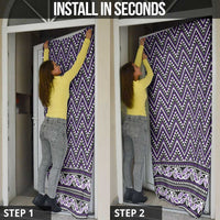 New Zealand Maori Niho Taniwha Door Cover Waiporopo Mangopare and Puhoro Pattern - Polynesian Pride