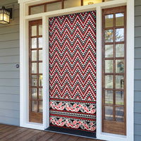 New Zealand Maori Niho Taniwha Door Cover Whero Mangopare and Puhoro Pattern - Polynesian Pride
