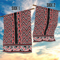 New Zealand Maori Niho Taniwha Garden Flag Whero Mangopare and Puhoro Pattern