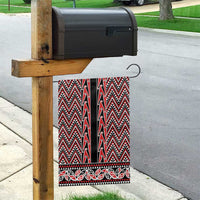 New Zealand Maori Niho Taniwha Garden Flag Whero Mangopare and Puhoro Pattern