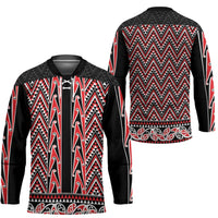 New Zealand Maori Niho Taniwha Hockey Jersey Whero Mangopare and Puhoro Pattern - Polynesian Pride